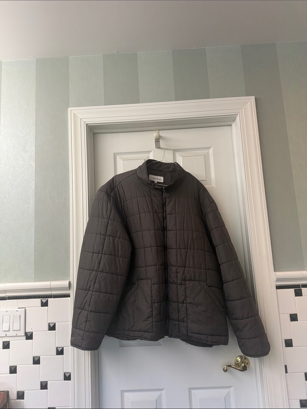 Calvin Klein Dark Brown Quilted Puffer Jacket